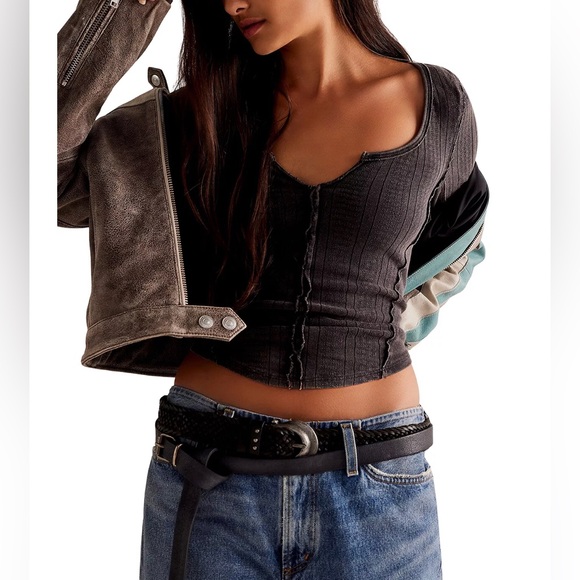 NWT Free People We The Free Eyes on You Long Sleeve in Black - Picture 7 of 10